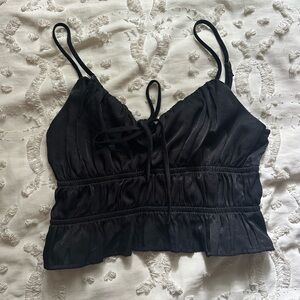 silky black tank top